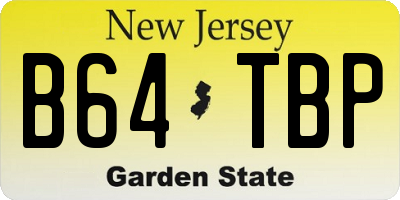 NJ license plate B64TBP