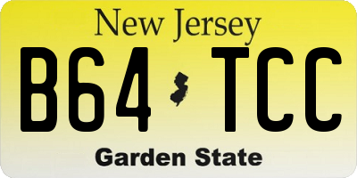 NJ license plate B64TCC