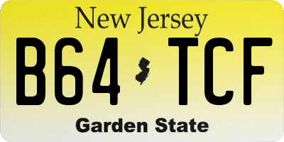 NJ license plate B64TCF