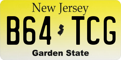 NJ license plate B64TCG