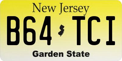 NJ license plate B64TCI