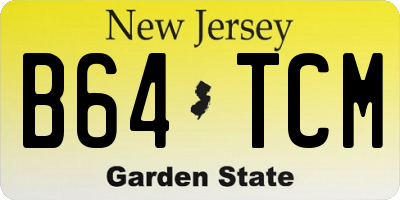NJ license plate B64TCM