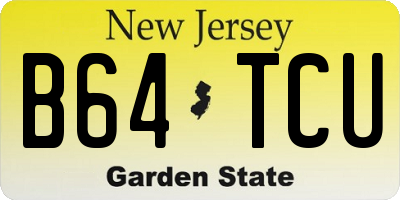 NJ license plate B64TCU
