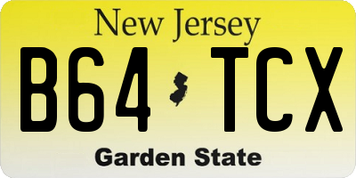 NJ license plate B64TCX