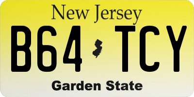 NJ license plate B64TCY