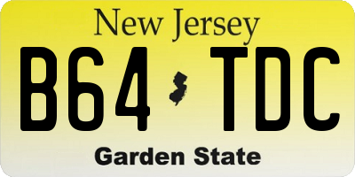 NJ license plate B64TDC