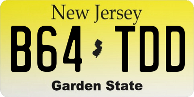 NJ license plate B64TDD