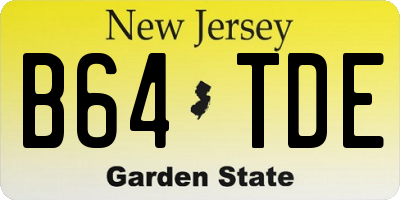 NJ license plate B64TDE