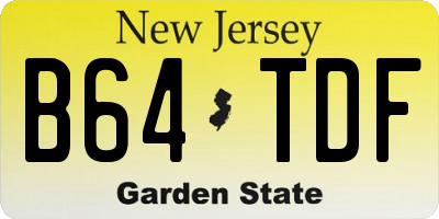 NJ license plate B64TDF