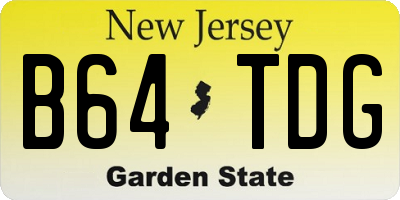 NJ license plate B64TDG