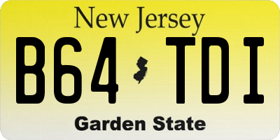 NJ license plate B64TDI