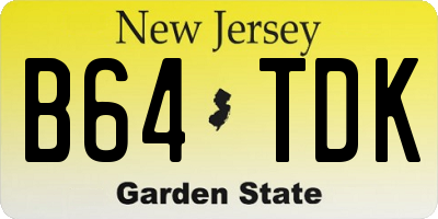 NJ license plate B64TDK