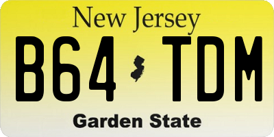 NJ license plate B64TDM