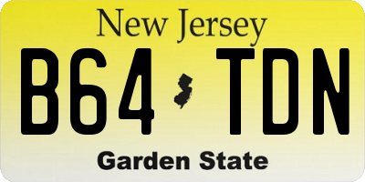 NJ license plate B64TDN