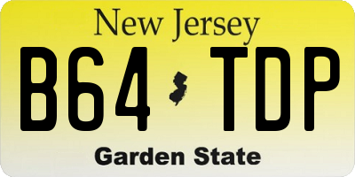 NJ license plate B64TDP