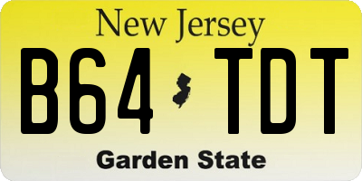 NJ license plate B64TDT