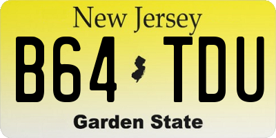 NJ license plate B64TDU