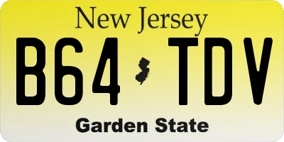 NJ license plate B64TDV