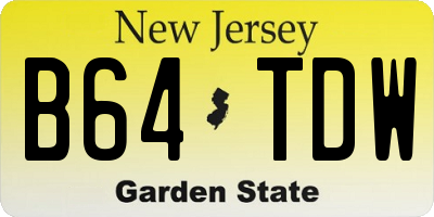 NJ license plate B64TDW