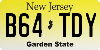 NJ license plate B64TDY