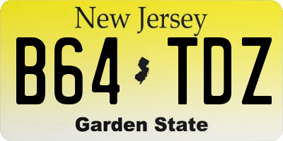NJ license plate B64TDZ