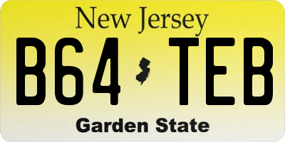 NJ license plate B64TEB