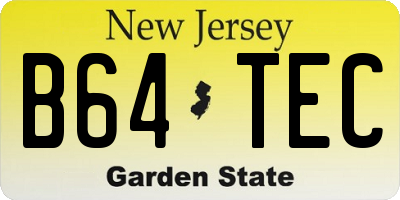 NJ license plate B64TEC