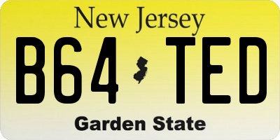 NJ license plate B64TED