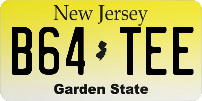 NJ license plate B64TEE