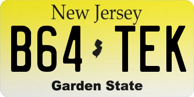 NJ license plate B64TEK