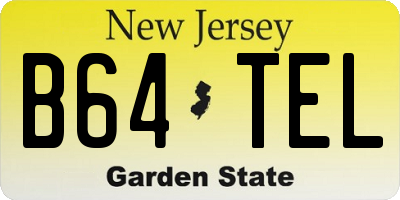 NJ license plate B64TEL