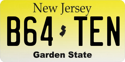 NJ license plate B64TEN