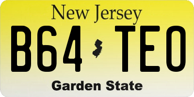 NJ license plate B64TEO
