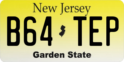 NJ license plate B64TEP