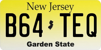 NJ license plate B64TEQ