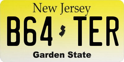 NJ license plate B64TER