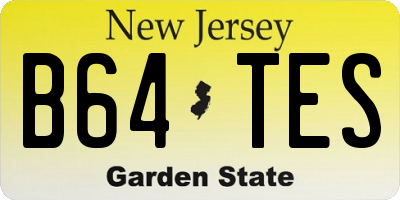 NJ license plate B64TES