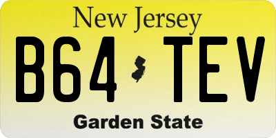 NJ license plate B64TEV