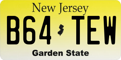 NJ license plate B64TEW
