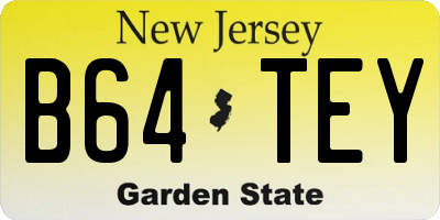 NJ license plate B64TEY