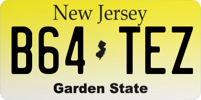 NJ license plate B64TEZ