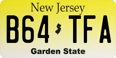 NJ license plate B64TFA