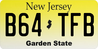 NJ license plate B64TFB