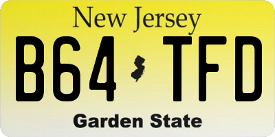 NJ license plate B64TFD