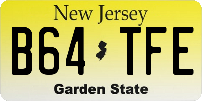 NJ license plate B64TFE