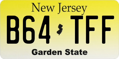 NJ license plate B64TFF