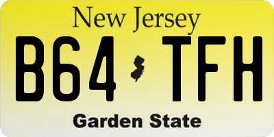 NJ license plate B64TFH