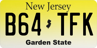 NJ license plate B64TFK