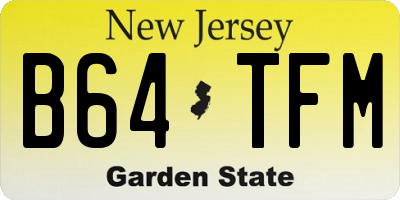 NJ license plate B64TFM