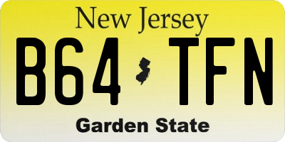 NJ license plate B64TFN